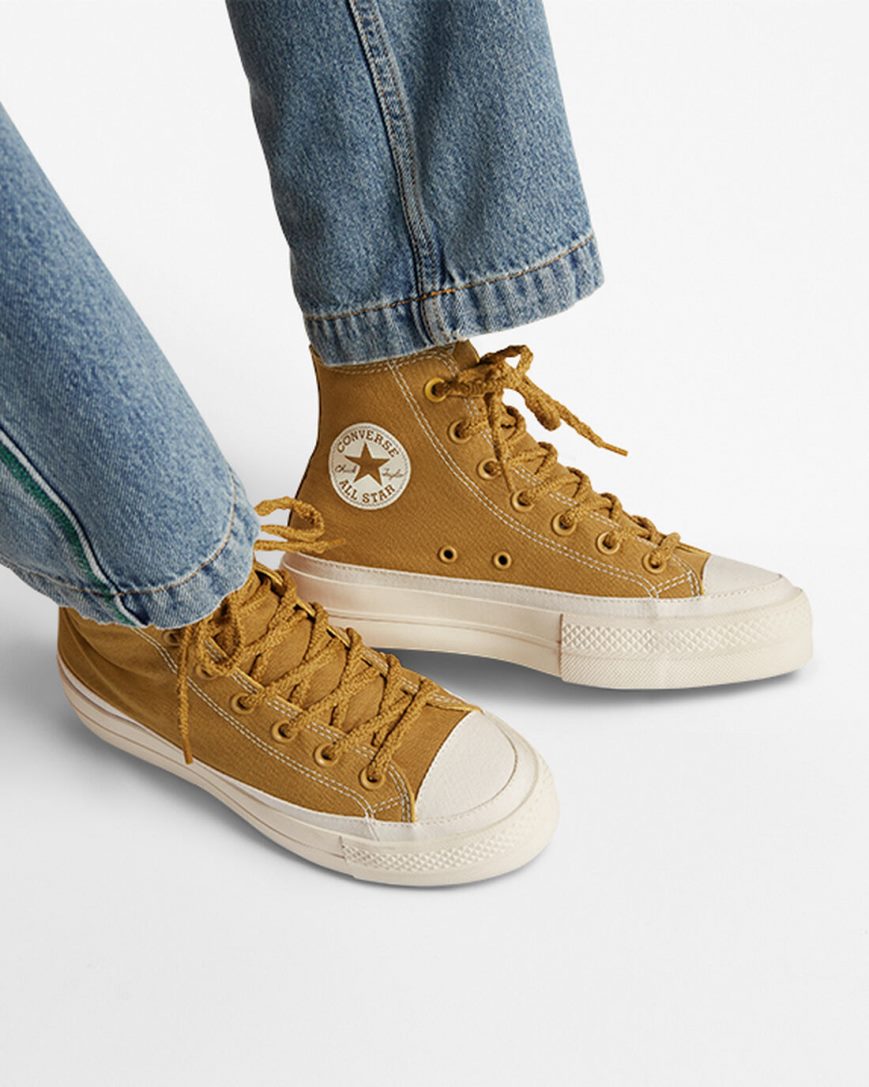 Zapatos Plataforma Converse Chuck Taylor All Star Lift Tonal Canvas Altas Mujer Naranjas Amarillo | PE 582047